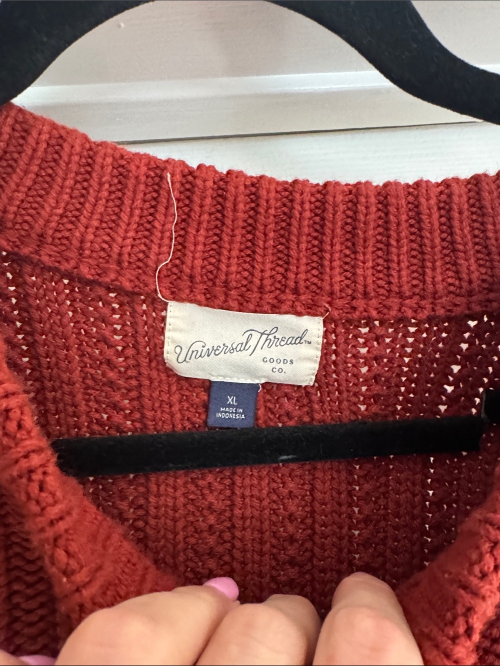 Universal Thread Ribbed Crewneck Sweater in Rust - Picture 2 of 4